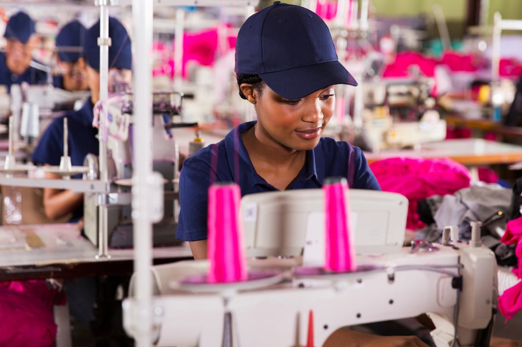 african clothing factory worker